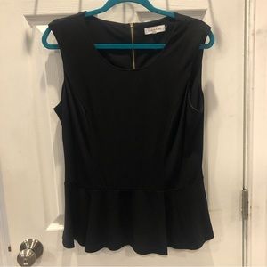 Calvin Klein Black Peplum Top Medium